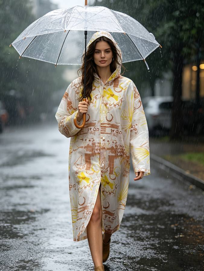 Raincoat White Size Asian Onesize