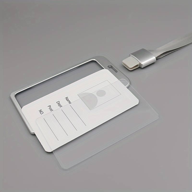1pc A Vertical Aluminum Card Holder In Golden Color Suitable For Employee ID Cards Student Cards