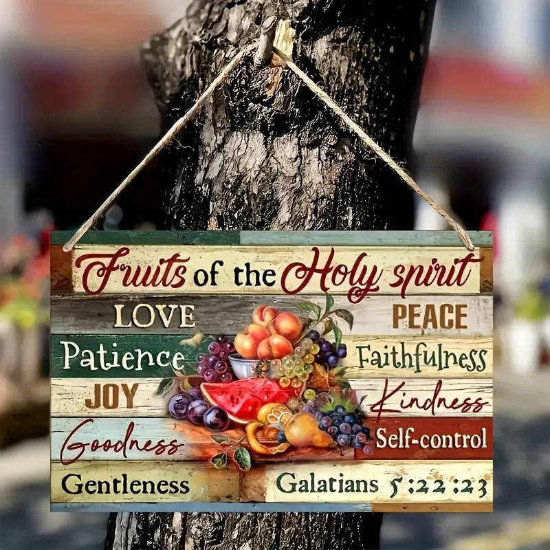 1pc Classic Wooden Inspirational Fruit Theme Wall Art 19.81cmx12.7cm Framed Oil Painting with Uplift