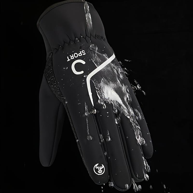 1 Pair Black Warm Gloves