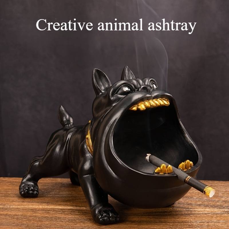 1pc A New Oversized Artistic Bully Dog Ashtray That Is Windproof And Resistant to Flies an Idea