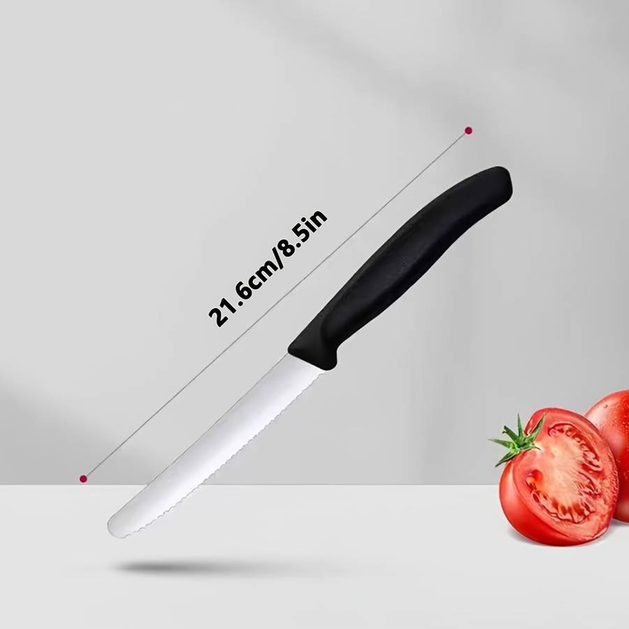 4pcs Premium Stainless Steel Knife Set Sharp Corrugated Edge for Easy Cutting Ergonomic Han