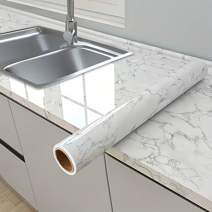 1 Roll Of 0.15mm Thick Imitation Marble PVC Wallpaper 40cm x 2m