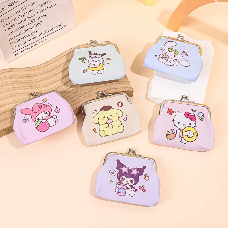 1pc Compact Sanrio Bag Easy to Carry Kitty Kuromi Wallet Fun Coin Pouch Cute Storage Bag Coin C