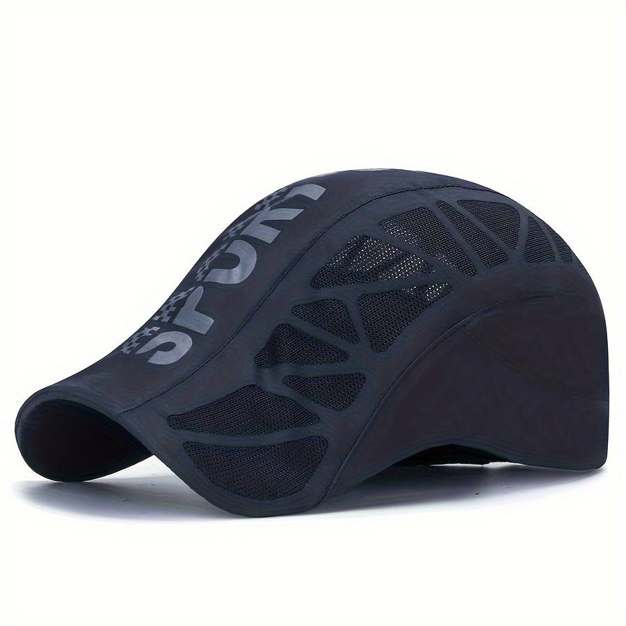 1pc Premium Trendy Cool Peaked Cap Sport Print Breathable Quick Dry Baseball Cap Breathable Mesh