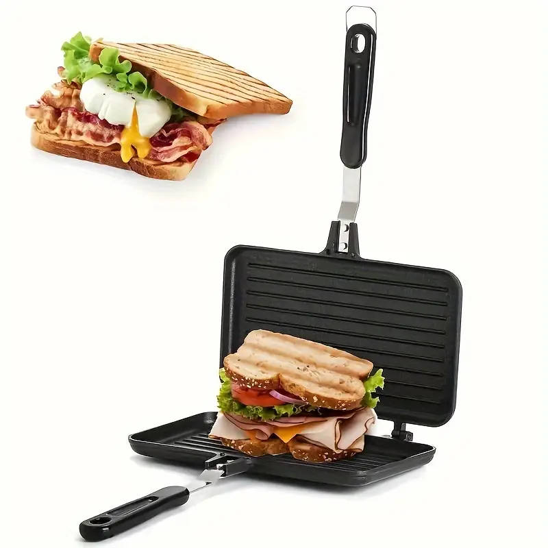 Non-Stick Aluminum Alloy Double-Sided Frying Pan With Handle