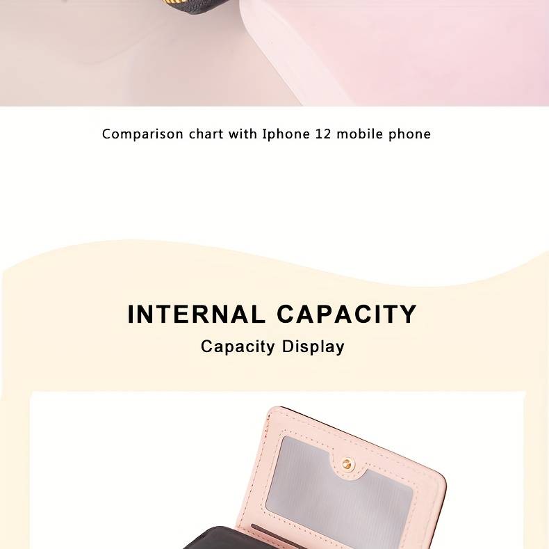 1pc 2025 Newest Women'S Fashionable Short Wallet Black with Golden Star and Heart Design Slim Mu