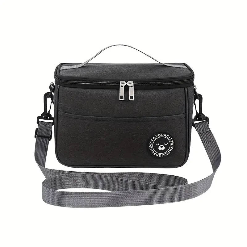 1pc Insulated Lunch Bag with Bear Pattern Waterproof And Portable for School And Office Keep Your Fo