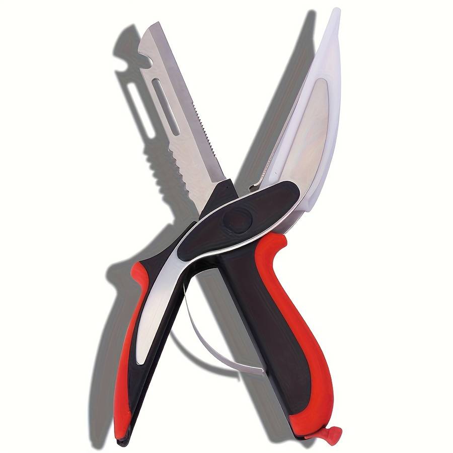 1pc Multifunctional Stainless Steel Kitchen Scissors 5 In 1 Multifunctional Food Scissors