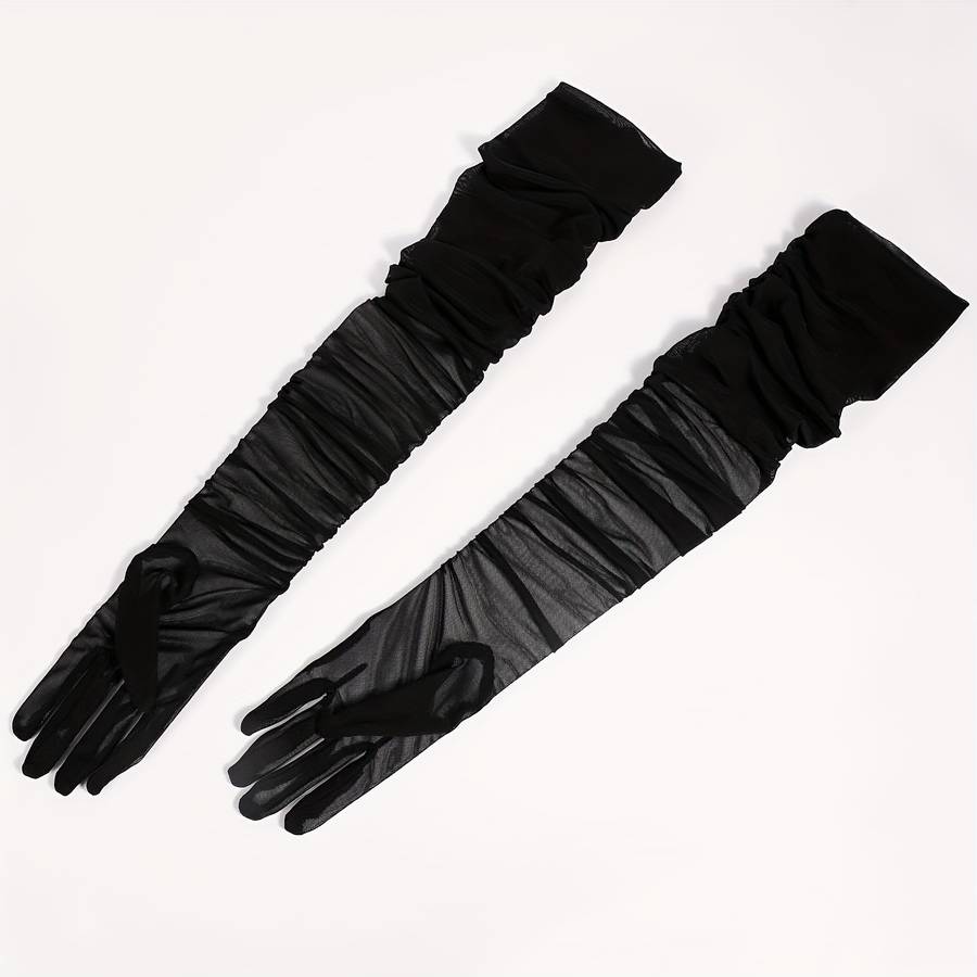 1 Pair Black Evening Party Gloves