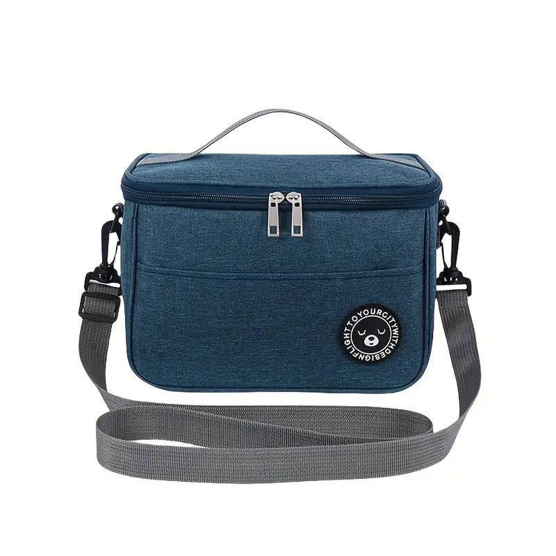 1pc Insulated Lunch Bag with Bear Pattern Waterproof And Portable for School And Office Keep Your Fo