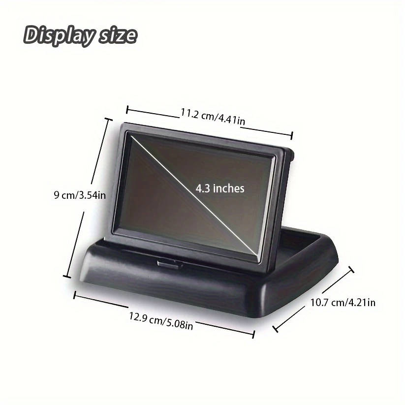 1pc Compact 10.92cm Folding Car Display with Reversing Camera Space-Saving No View Obstruction Dustp