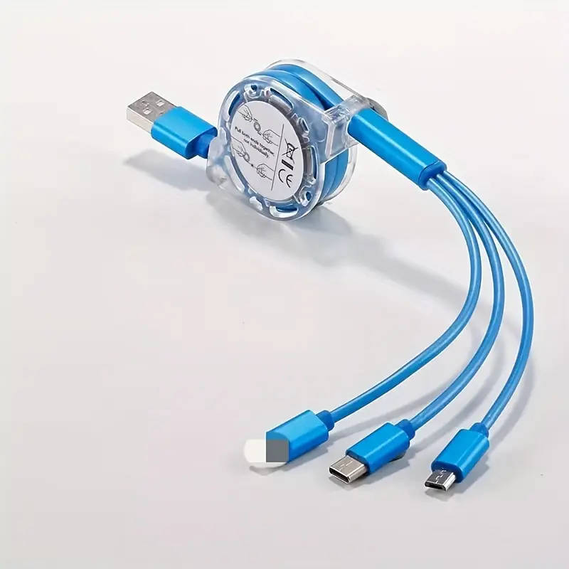 3in 1 Suitable for iPhone TYPE-C Micro b telescopic one to three mobile charging cable