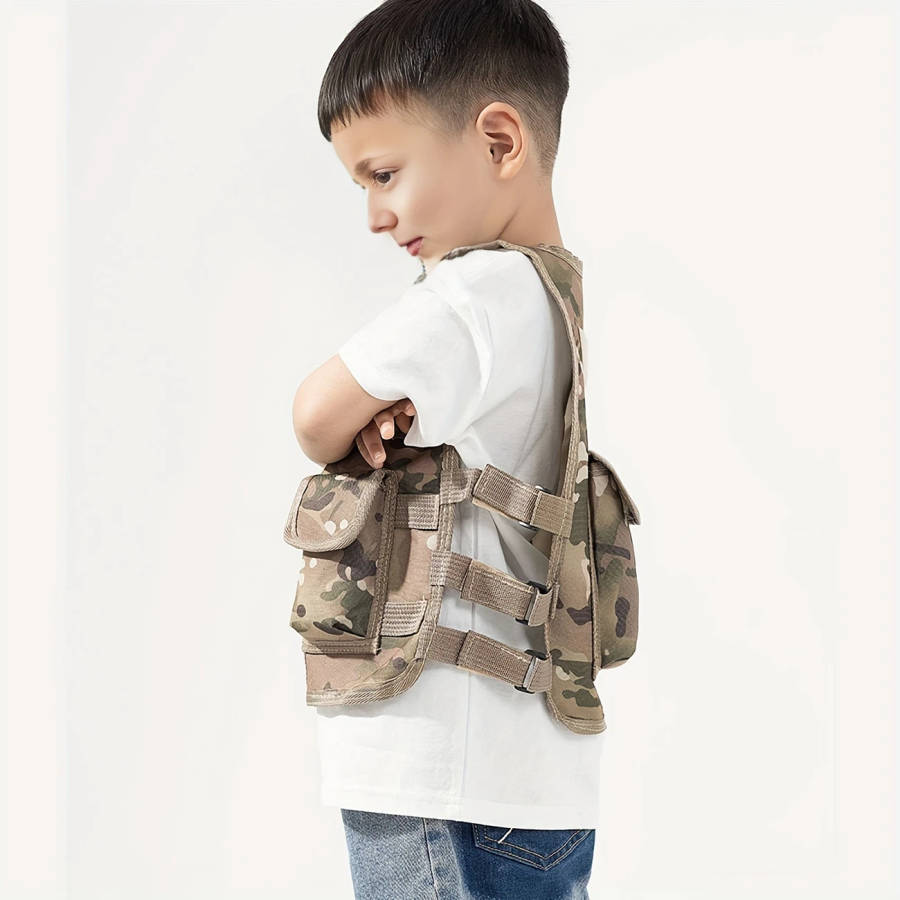 1pc Size M Youngsters's Outdoor Tactical Vest Summer Camp Camouflage Training Vest