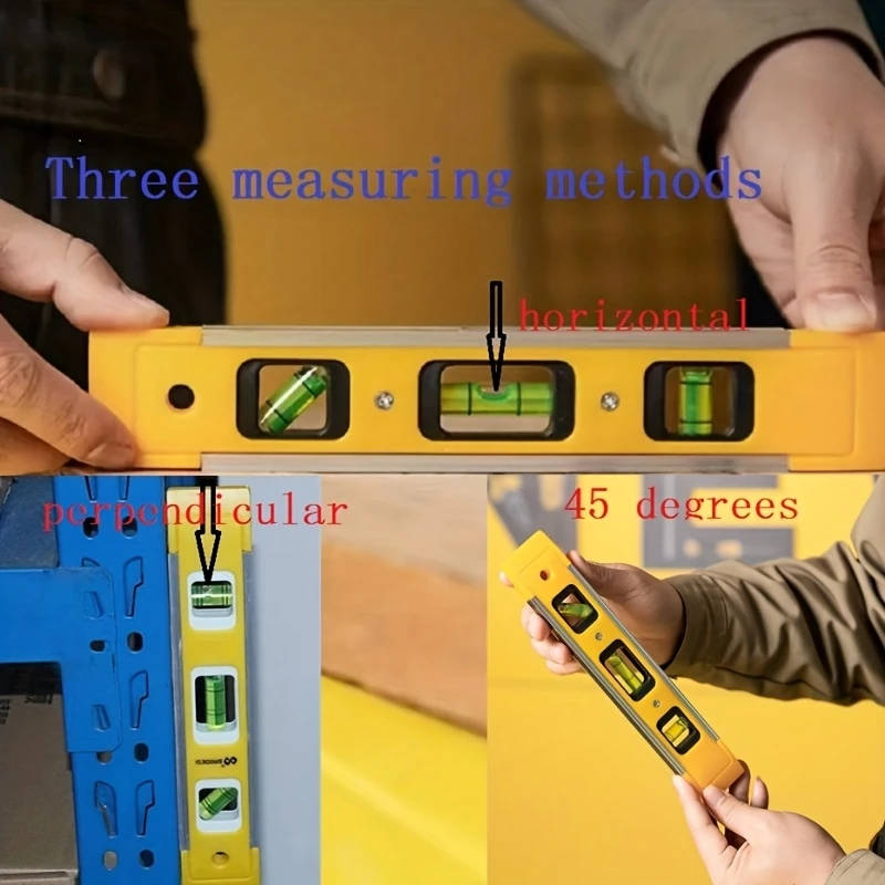 3in1 Magnetic Spirit Level Easy Read Alloy Beam Professional Precision Tool