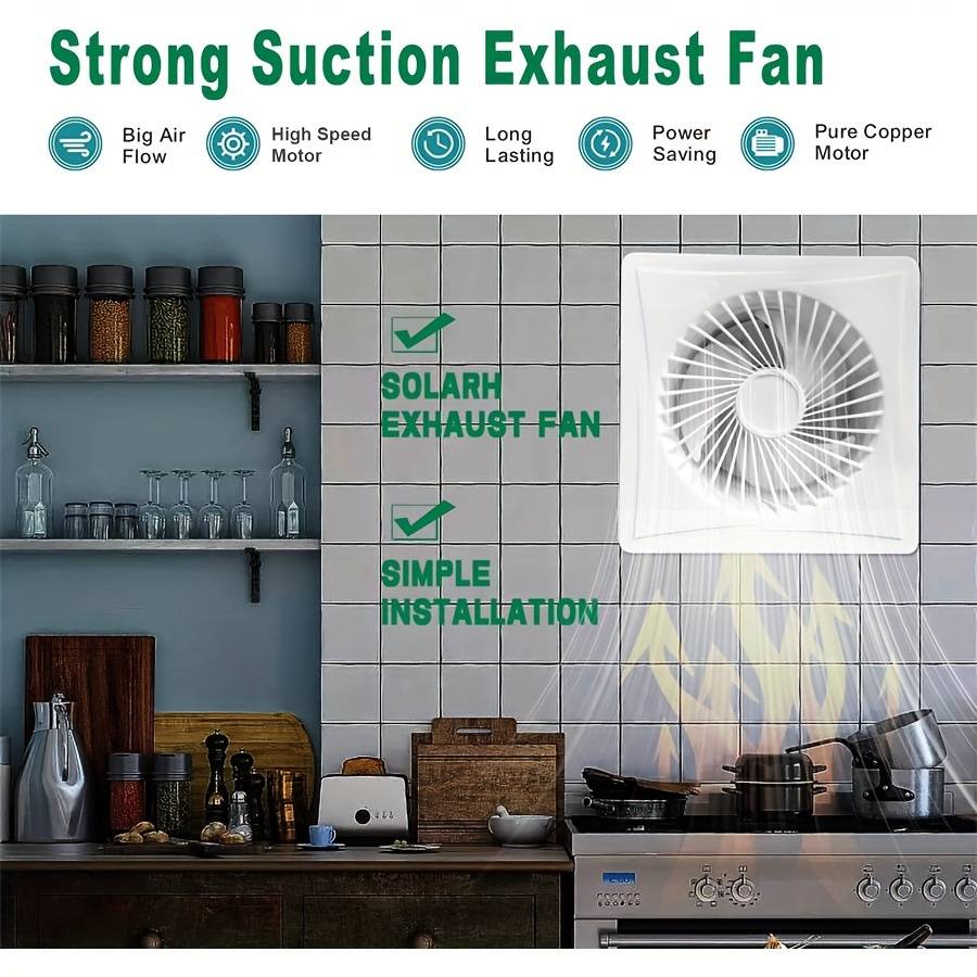 1pc European Standard Household Exhaust Fan Versatile 6-Inch Ventilation Fan with Backflow Preven