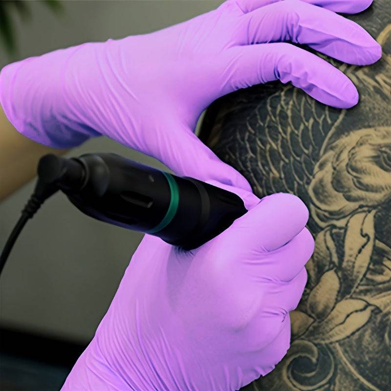 100pcs Thickened Purple Size L Household Cleaning Gloves