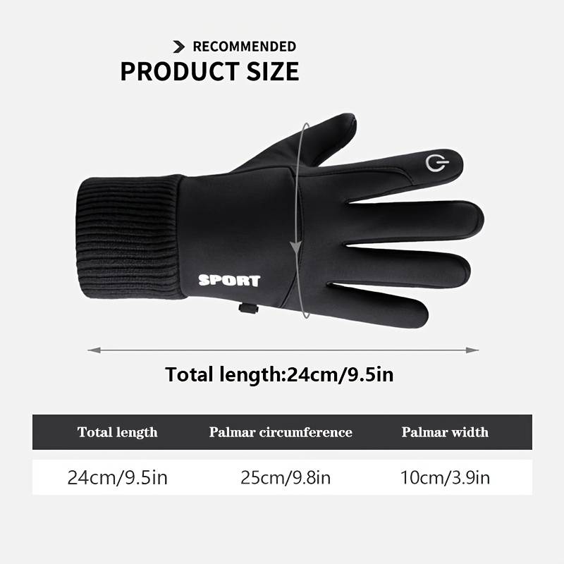 1 Pair Dark Gray Warm Gloves