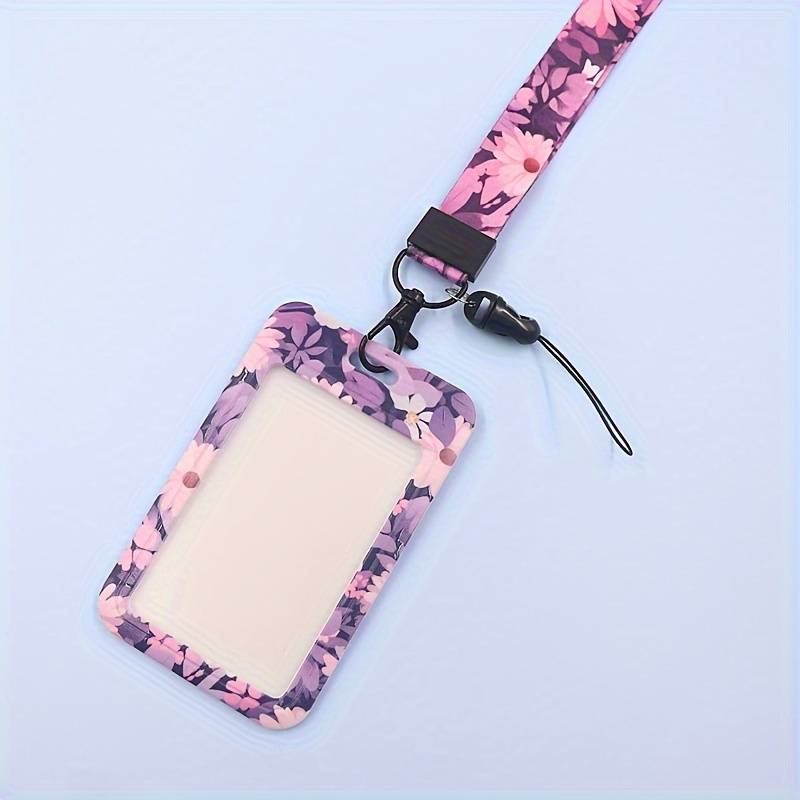 1pc Floral Patterned ID Card Holder