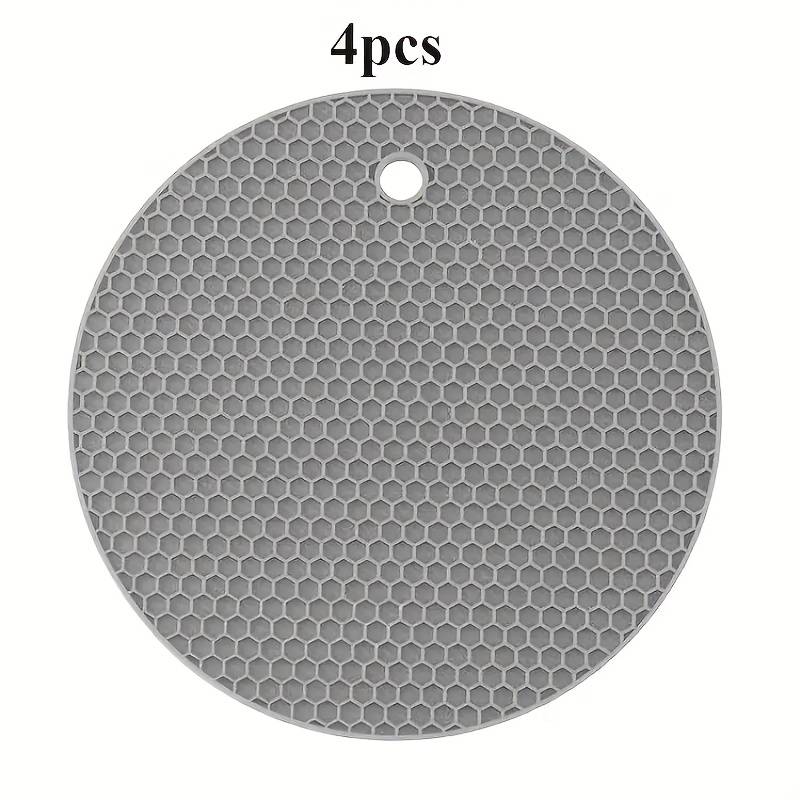 4pcs Black Silicone Heat Guard Pads Non-Slip Heat Stain Resistant Kitchen Mats for Cookwar