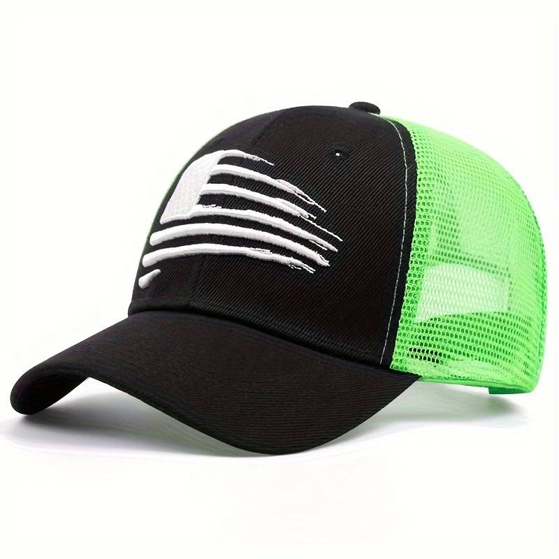 1pc Personalized Embroidered Baseball Cap Contrast Color Trucker Hats Summer Adjustable Breathable