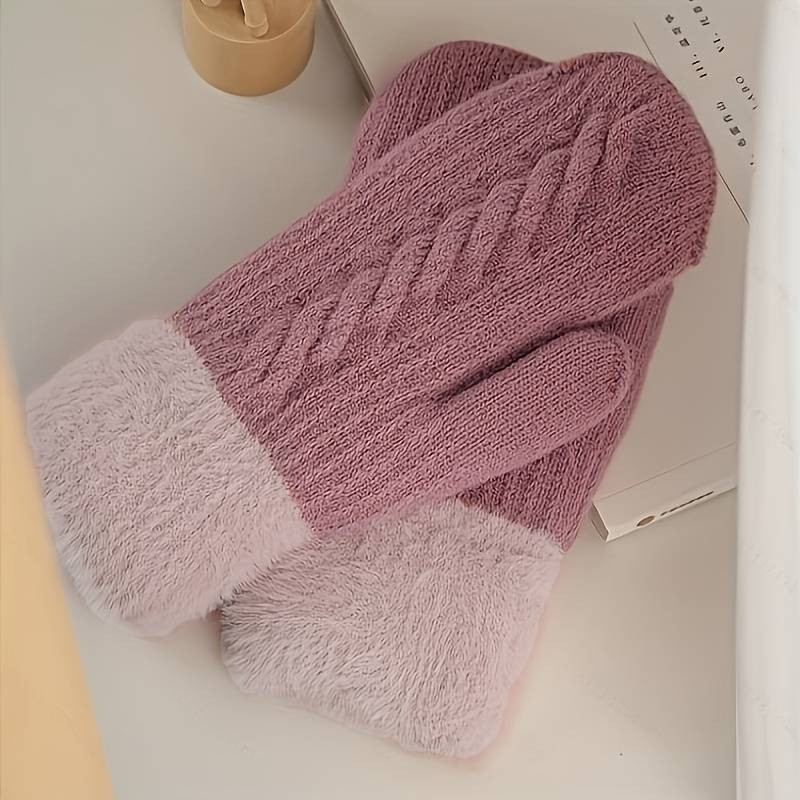 1 Pair Black Warm Gloves