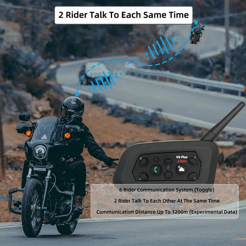 V6 Plus Motorcycle Helmet Bluetooth Headset Helmet Intercom System
