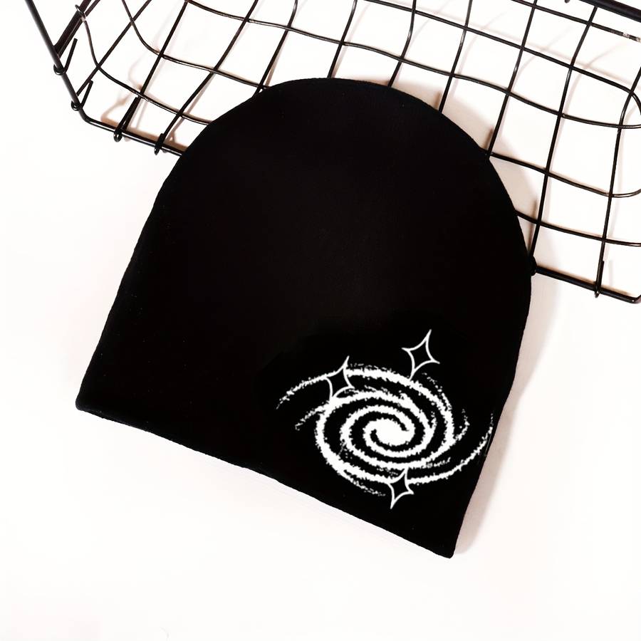 1pc Unisex Embroidered Acrylic Knit Beanie Stretchable Hand-Washable Street Style Hip-Hop Winter
