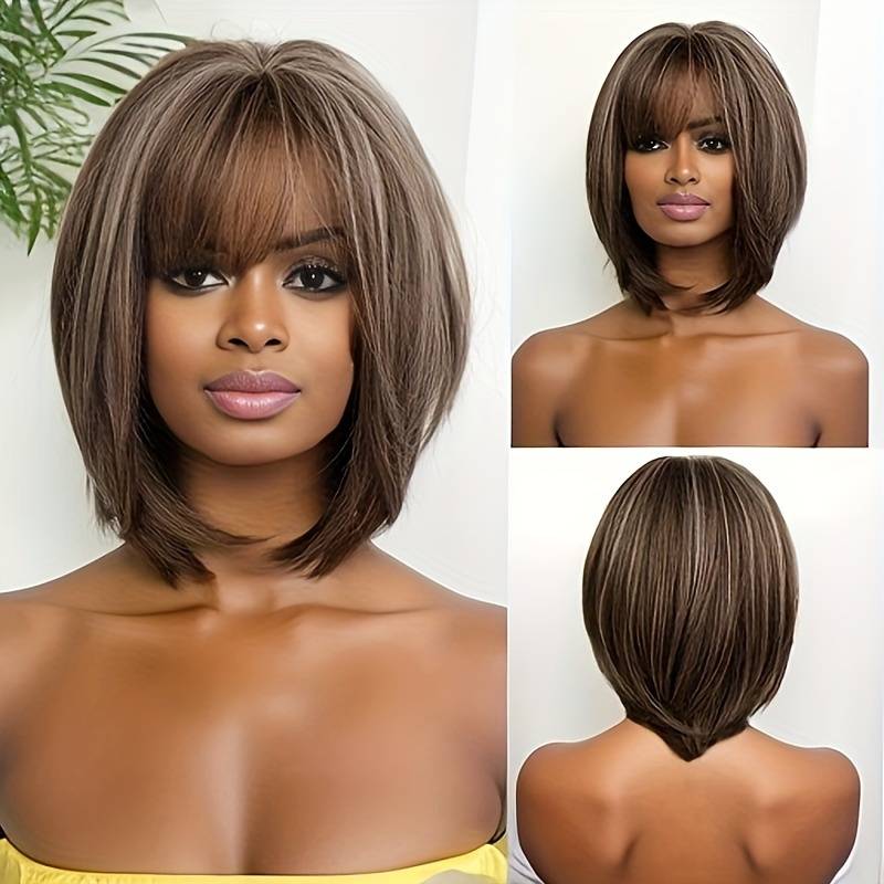 1Pc Mixed Brown 35.56cm Fashion Design Wig