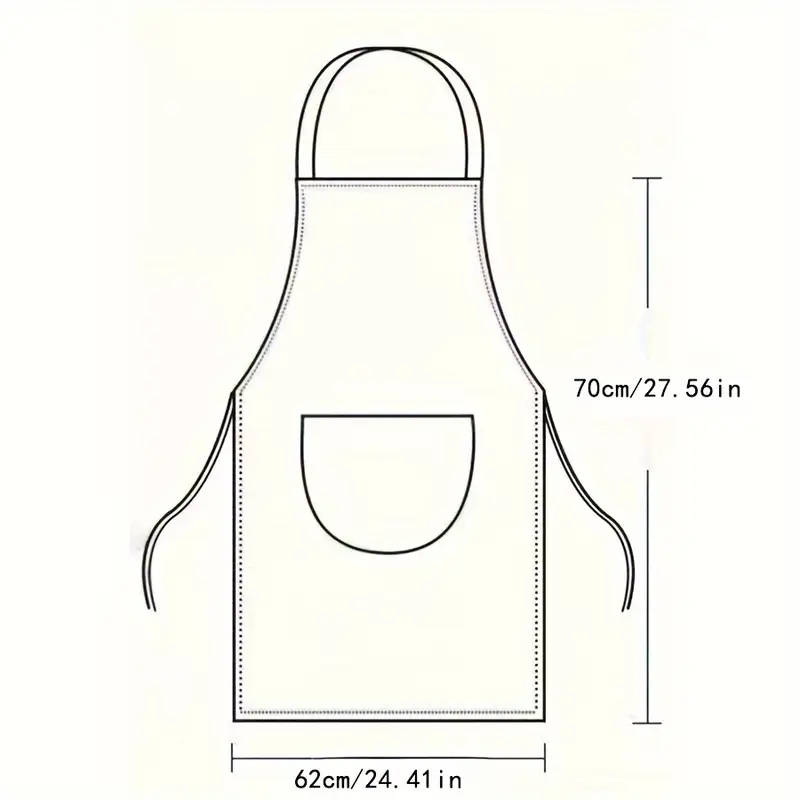 1pc Modern Simple Style Kitchen Aprons with Pockets Durable Polyester Blend Easy Clean Woven Fabric