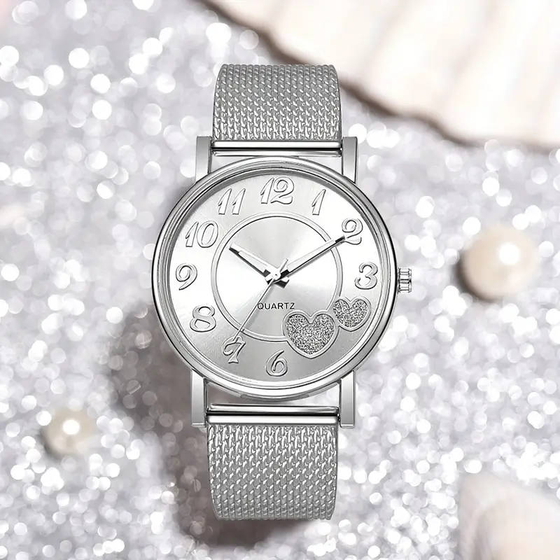 Heart-shaped Quartz Watch And Jewellery Set Of 6pcs