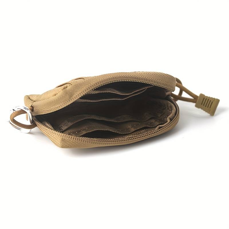 1pc Canvas Coin Purse with Zipper Driver'S License Holder Card Case Belt Bag Small Sports Pouch