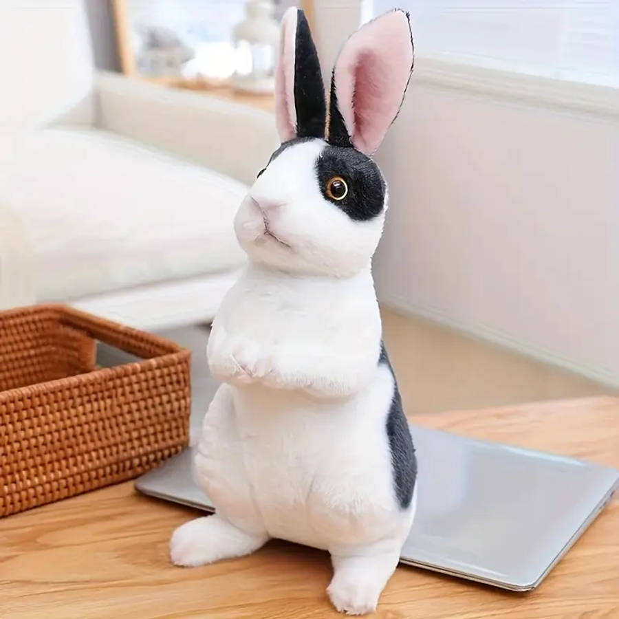 1-Piece Realistic Rabbit Plush Toy Set White