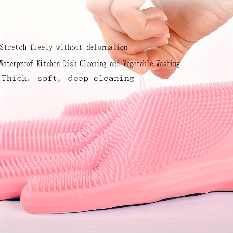 1 Pair Pink Household Cleaning Gloves