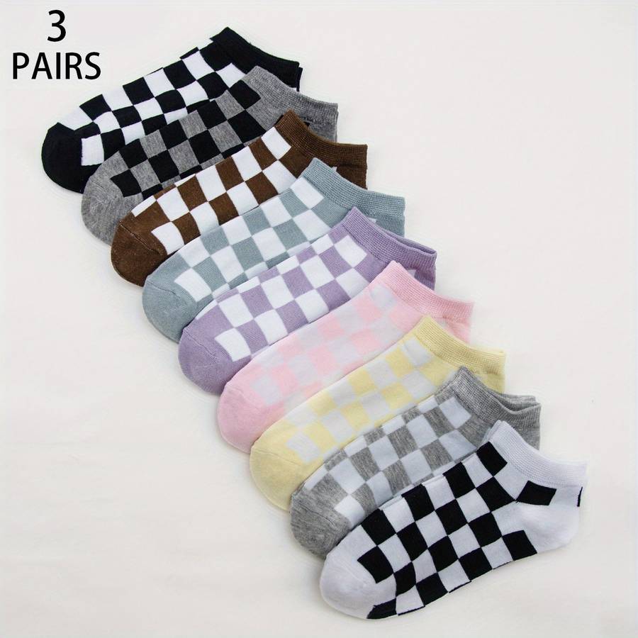 3 Pairs Mixed Color Random High Elastic Socks