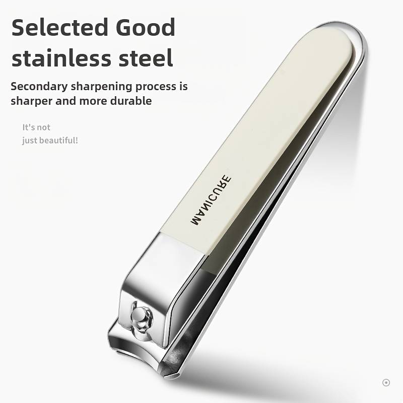 2pcs Classic Stainless Steel Nail Clippers and Nail File Set with Storage Case Sharp Concave E