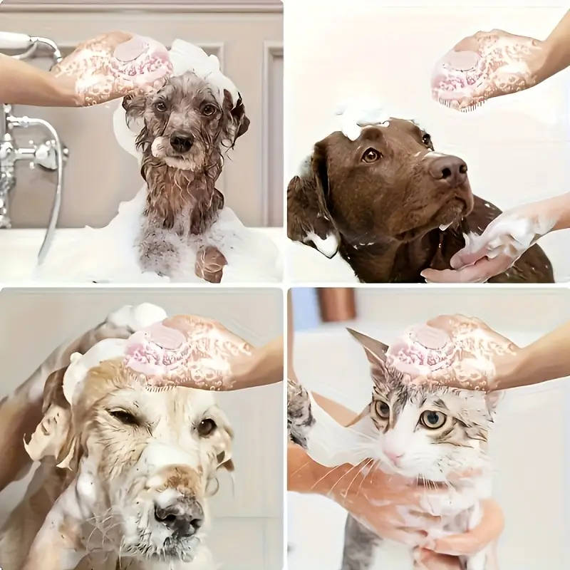 Pet Shampoo Brush with Shampoo Storage