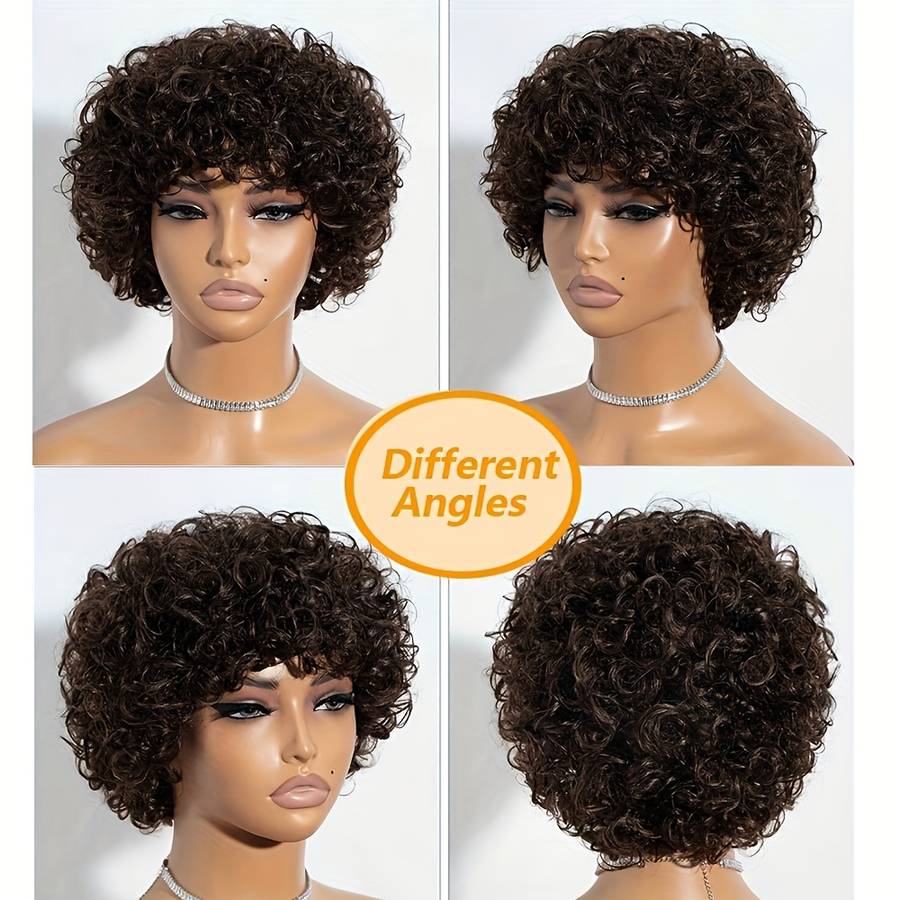 1Pc Black 15.24cm Fashion Design Wig