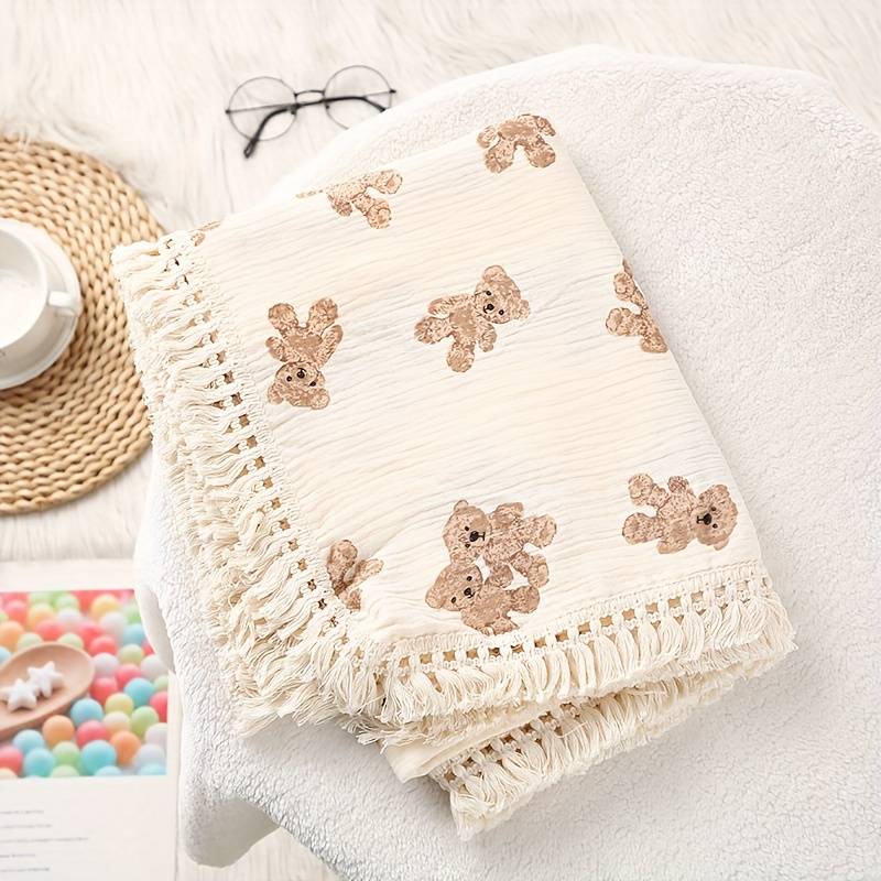 1ps Blanket Color Light Yellow Twin Bears