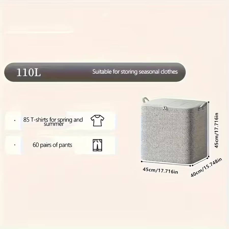 1pc Extra-Large Foldable Storage Box with Lid And Handles