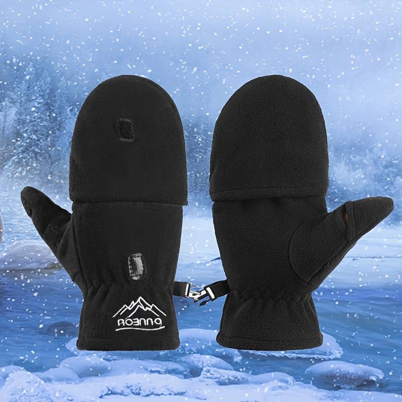 1 Pair Ladies Gray Warm Gloves