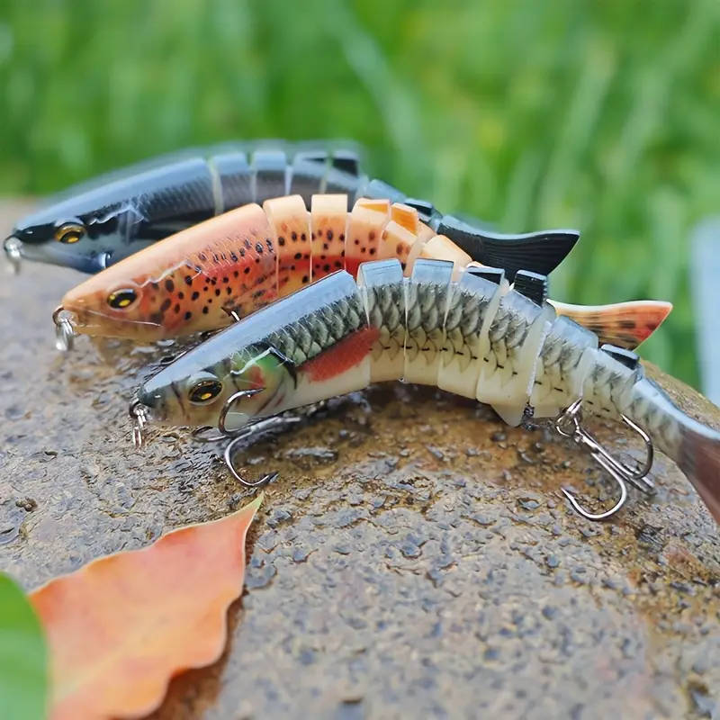 3pcs LureMaster Multi-Joint Fishing Lures Set ABS Hard Bait with UV Reflective Coating Assorted