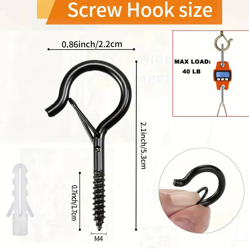 20pc Q-shaped hooks with safety buckle