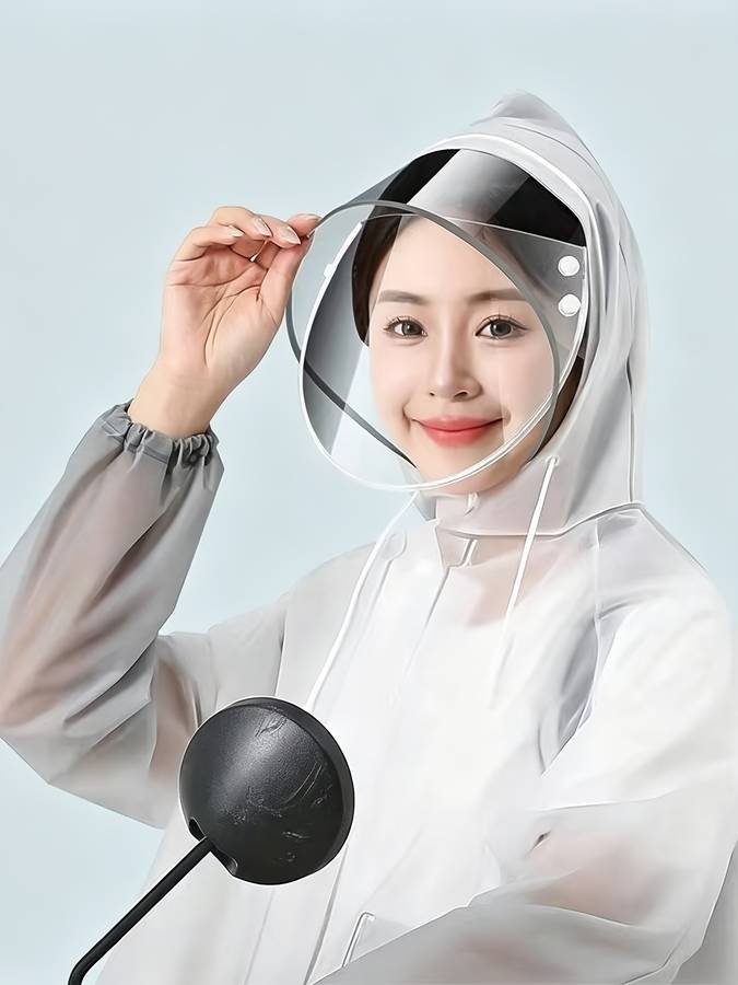 Raincoat Gradient Gray Size Asian L