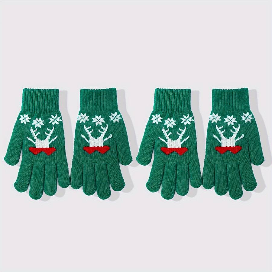 2 Pair Red Gloves One Size Warm Gloves