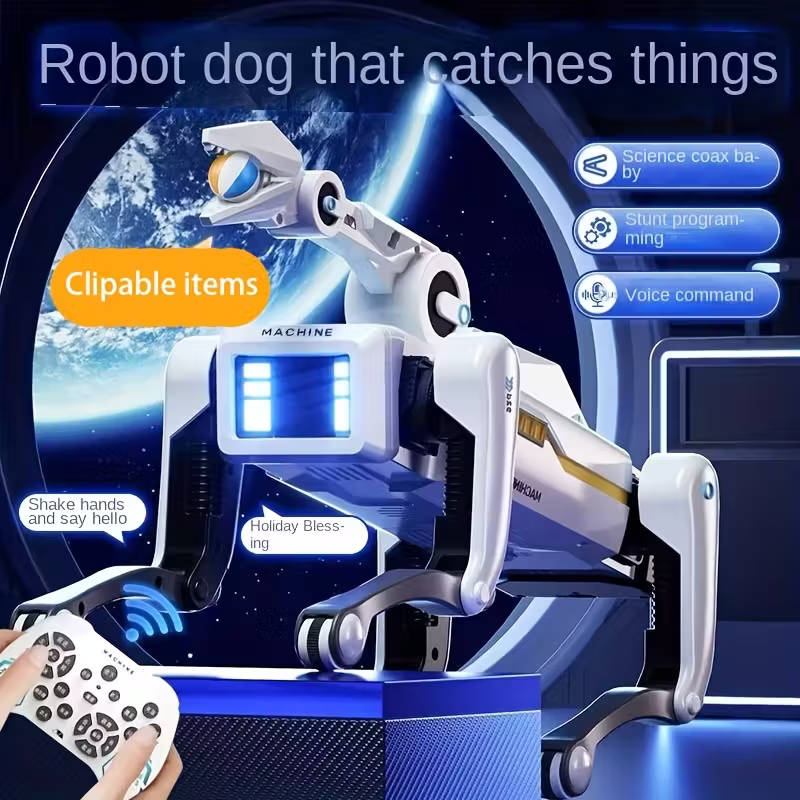 AI Smart Interactive Intelligent Dog Robot with Remote Controlled Arm