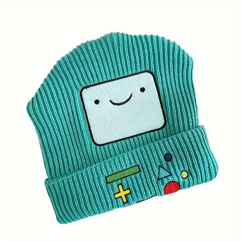 1pc Robot Adventure Treasure Embroidered Beanie Unisex Brimless Knitted Hat Casual Warm Cold Ha