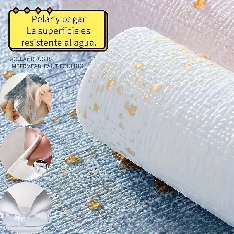 2 Rolls Wall StickersLinen Pattern   Beige