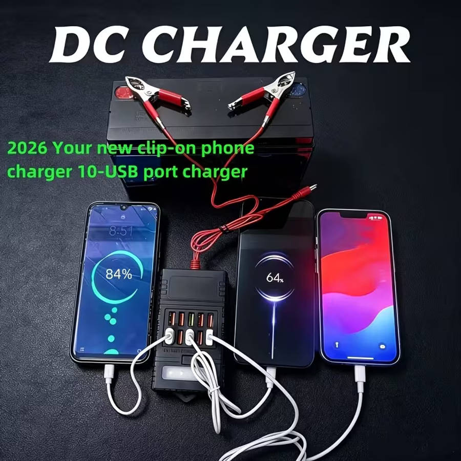 10USB Port Charger Multi-Function Fast Charging Connector Alligator Clip Charger