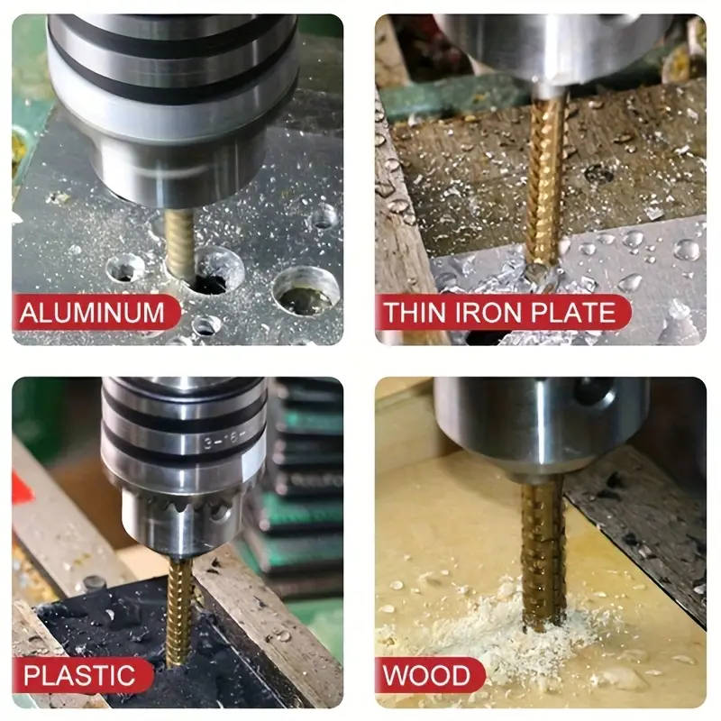 6-Piece Titanium-Coated Chrome Vanadium Drill Bit Set